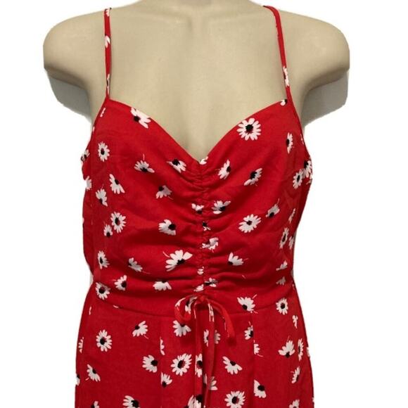 White Daisies Y2K Cherry Red Jumpsuit size S Palazzo Pants - Picture 2 of 8